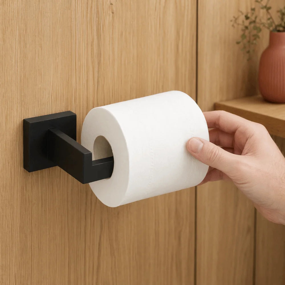 Black Stainless Steel Wall-Mounted Toilet Paper Holder Rack Toilet Paper Holder Nixie