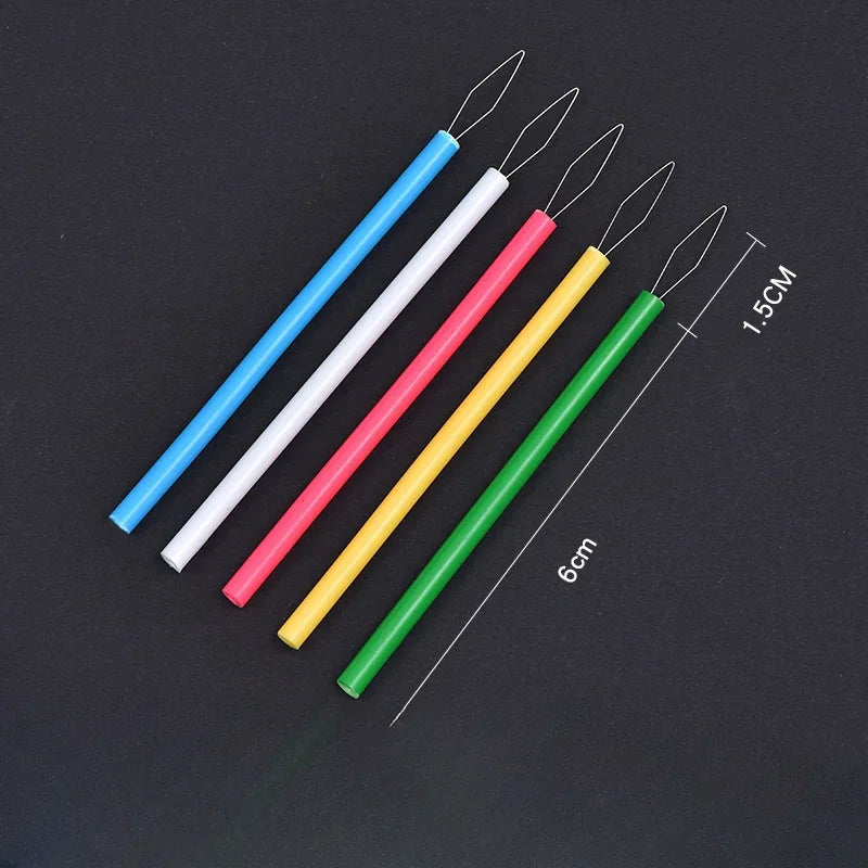 5pcs Cylindrical Needle Threader Set – Colorful Sewing Tools
