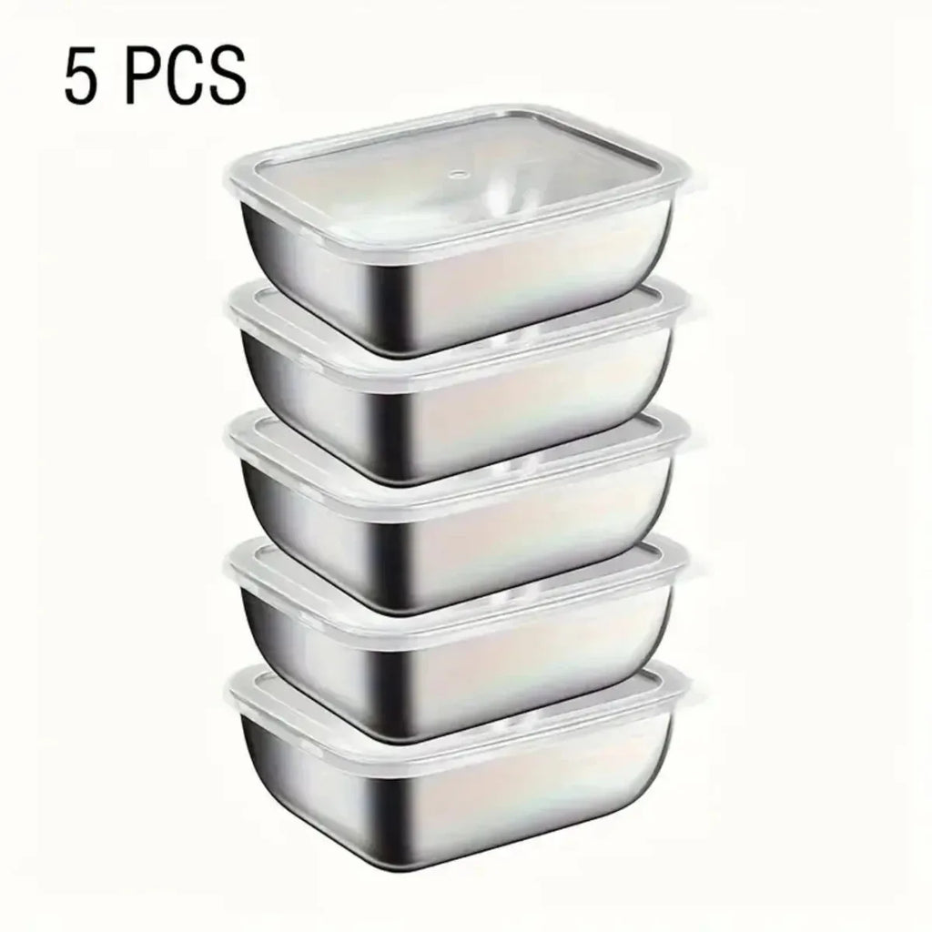 5-Piece Stainless Steel Food Storage Containers with Lids Food Storage Containers Nixie