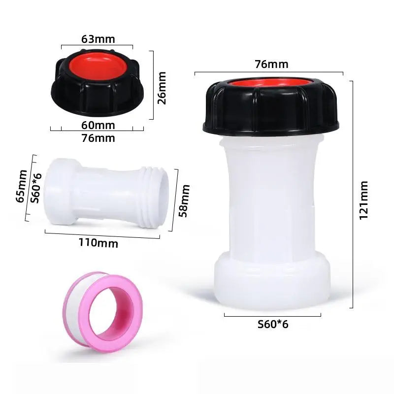 IBC Tank Plastic Extension Tube Adapter S60x6 Outlet Pipe Joint