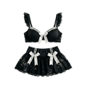Lace Lingerie Set – Sheer Backless Mini Skirt & Bra Pajama Set Lace Lingerie Set Nixie Black XL