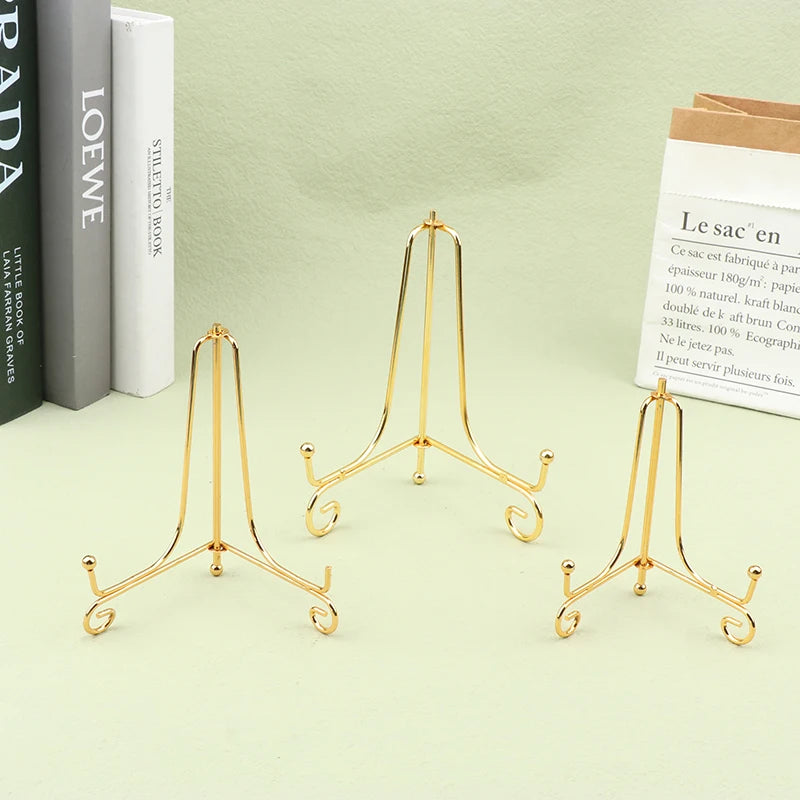 Gold Iron Display Stand Easel for Photos, Plates & Books Display Stand Easel Nixie