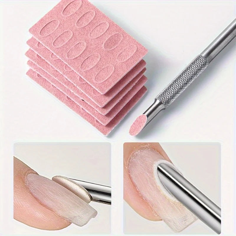 Cuticle Pusher & Pink Sandpaper Nail Set – Manicure Tool Nail Manicure Set Nixie
