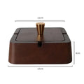 Natural Wood Ashtray with Lid – Iron Core, Square & Circle Wood Ashtray Nixie A2