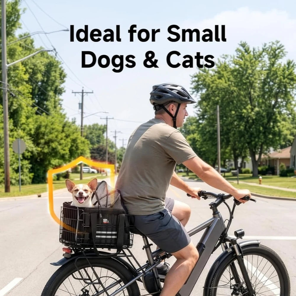 KEMITOUR Foldable Bike Rear Rack Pet Carrier Bag for Dogs & Cats Bicycle Pet Carrier Nixie