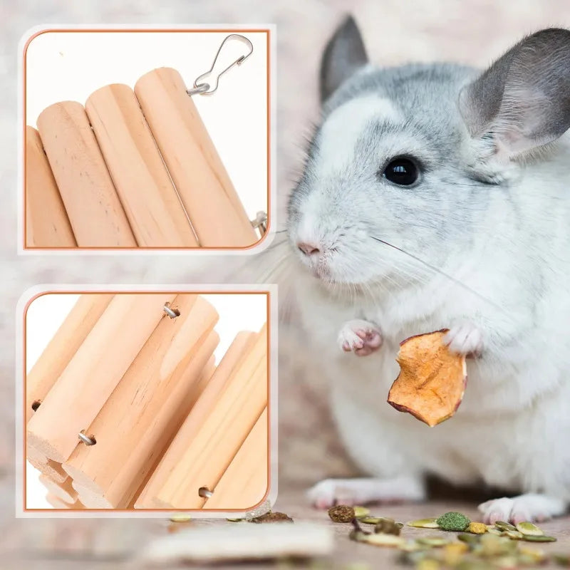 Wooden Hamster Climbing Ladder – Small Pet Training Rack Small Pet Climbing Toy Nixie