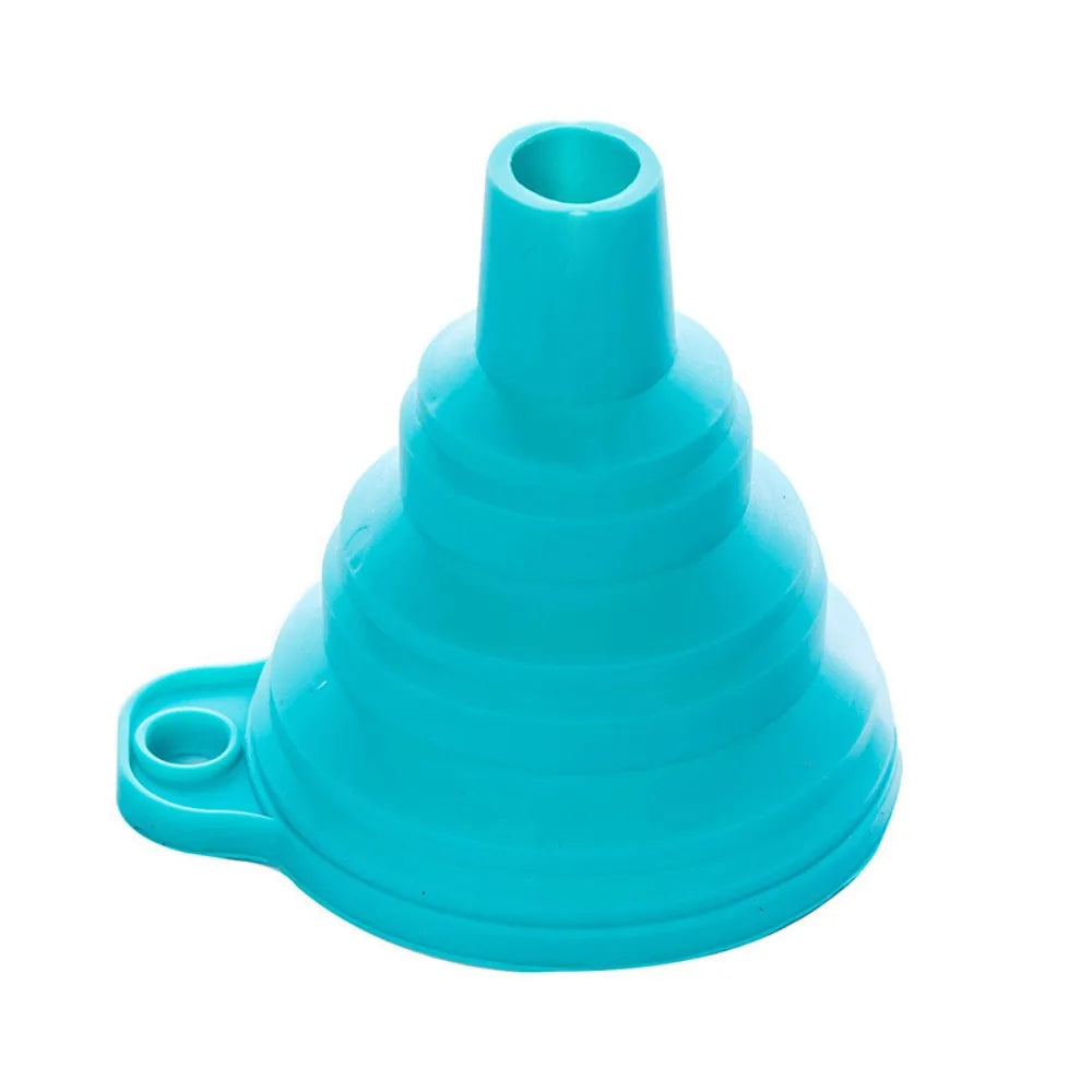 Foldable Silicone Kitchen Funnels – Collapsible, Reusable 2/4 PCS Kitchen Funnel Set Nixie Blue Small 4pcs