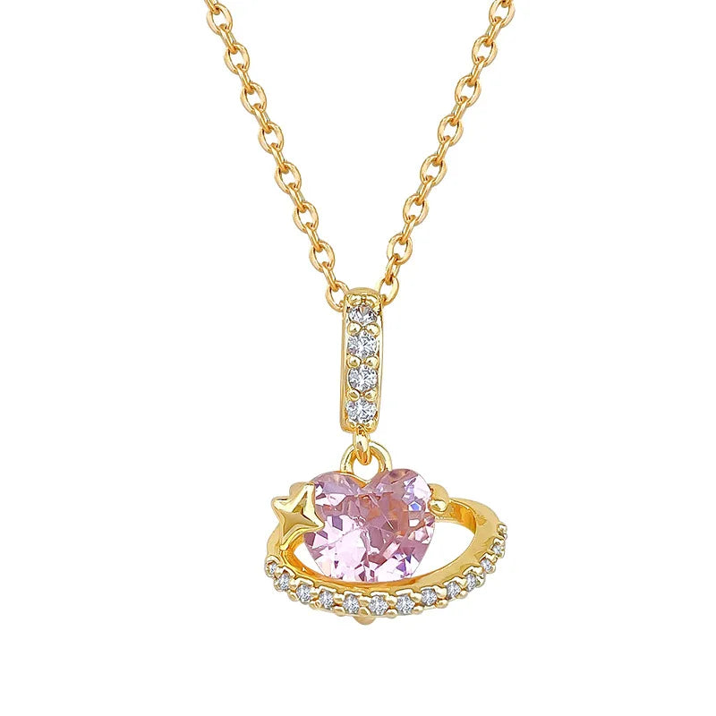 Women's Gold Heart Pendant Necklace – Stainless Steel Choker Pendant Necklace Nixie