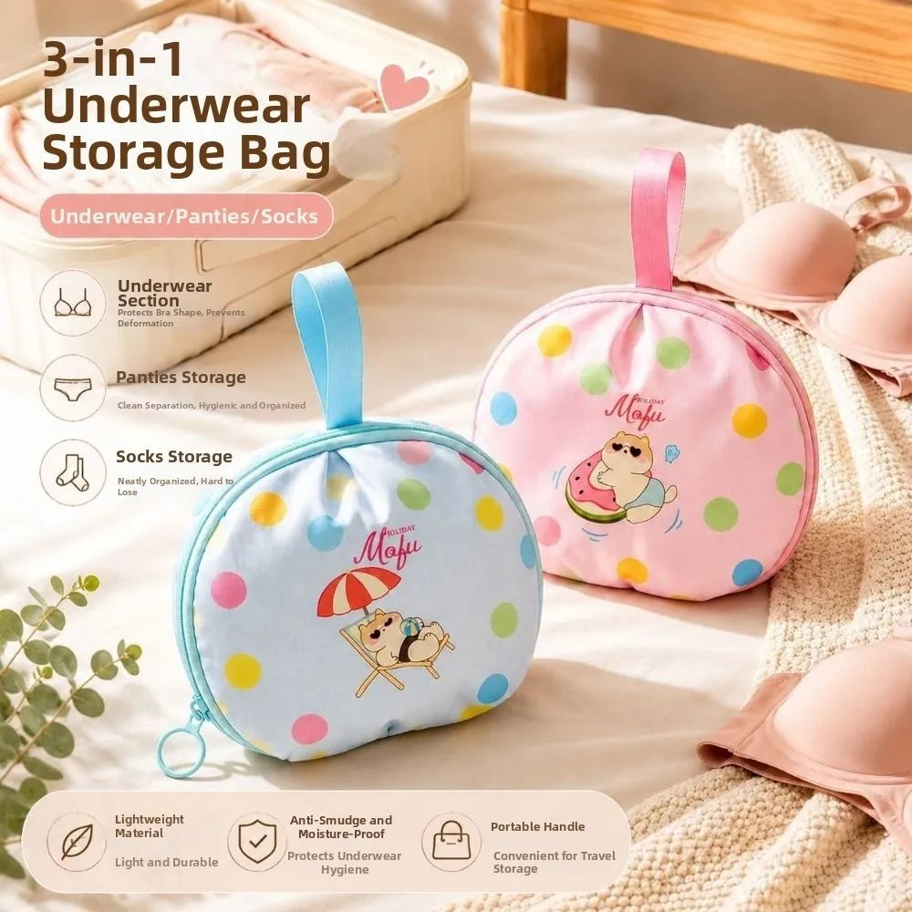 Portable Travel Underwear Storage Bag – Divided Grids Organizer Travel Storage Bag Nixie