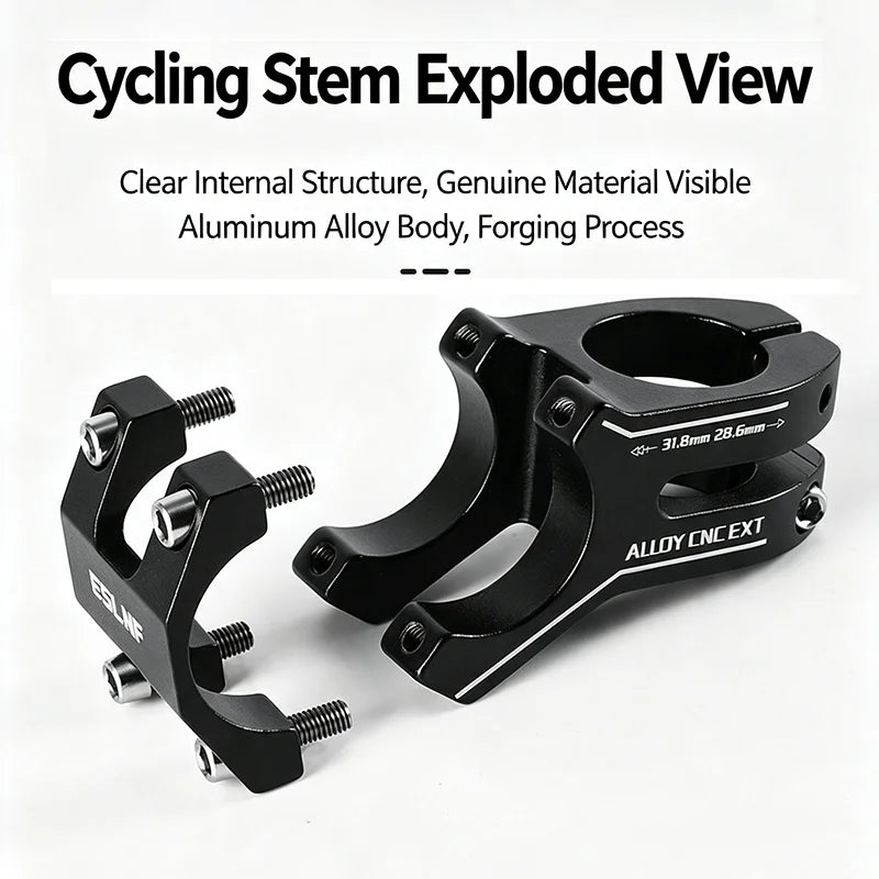 ESLNF 45mm CNC Aluminum Bike Short Stem MTB Road BMX Bicycle Handlebar Stem Nixie