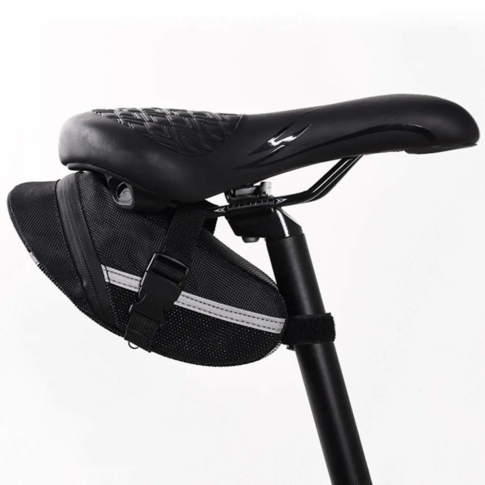 Bike Saddle Bag Under Seat – Reflective 1.7L Cycling Tail Bag Bicycle Saddle Bag Nixie Black Saddle Bag