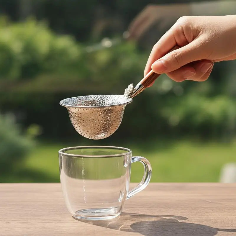 Wooden Handle Alloy Tea Strainer – Fine Mesh Loose Leaf Sieve Tea Strainer Nixie one size