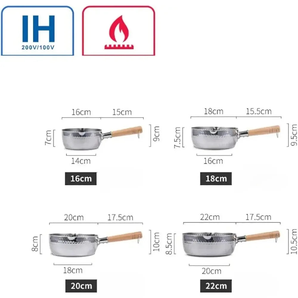 Yukihira Stainless Steel Saucepan with Glass Lid & Hook Stainless Steel Saucepan Nixie