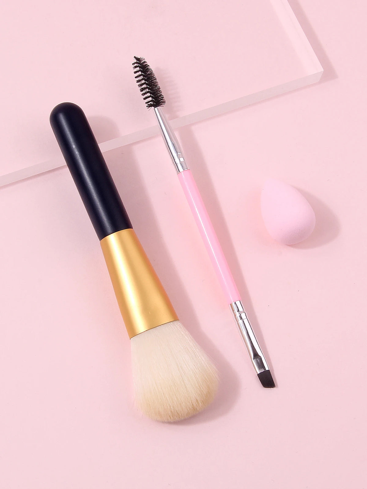 3-Piece Makeup Brush Set – Blush, Lash & Eyebrow Brushes Makeup Brush Set Nixie