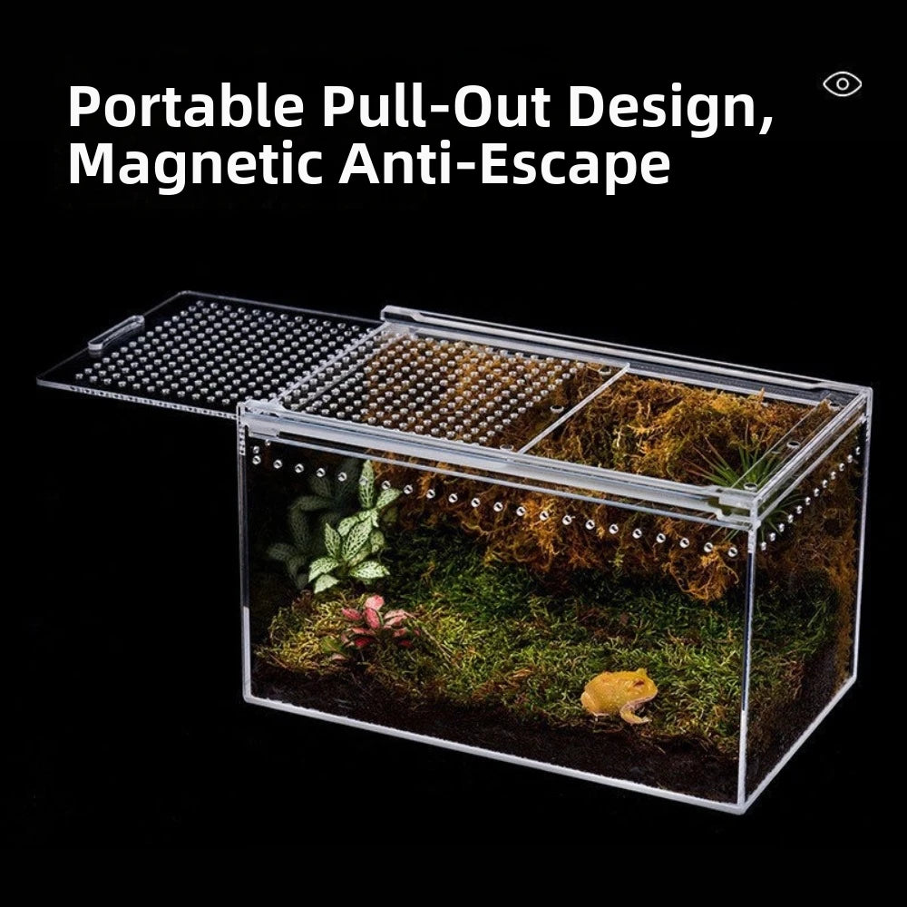 Transparent Acrylic Reptile Terrarium – Ventilated Lizard Habitat