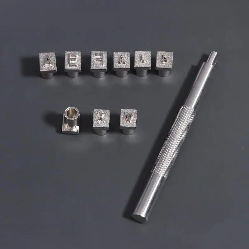 36Pcs Stainless Steel Alphabet & Number Stamp Punch Kit Leather Stamp Kit Nixie