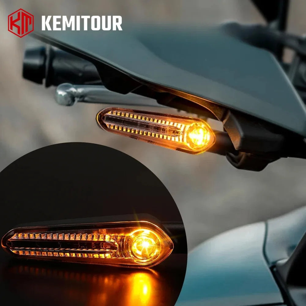 KEMITOUR Yamaha LED Turn Signal Lights – Waterproof Amber Pair Motorcycle Turn Signal Nixie