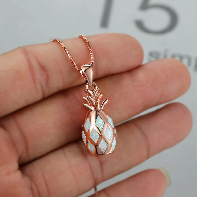Opal Pineapple Pendant Necklace – Mood Tracker | Nixie Pendant Necklace Nixie