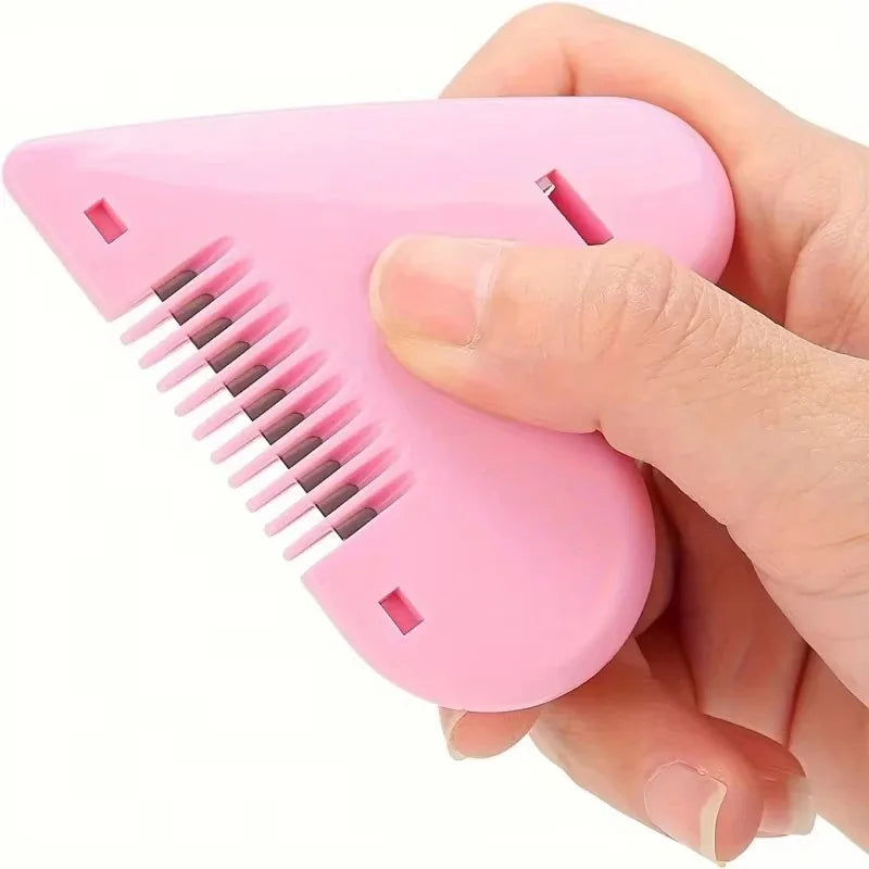 Pink Heart Double-Sided Hair Thinning Comb & Cutting Blade Hair Thinning Comb Nixie 1pcs