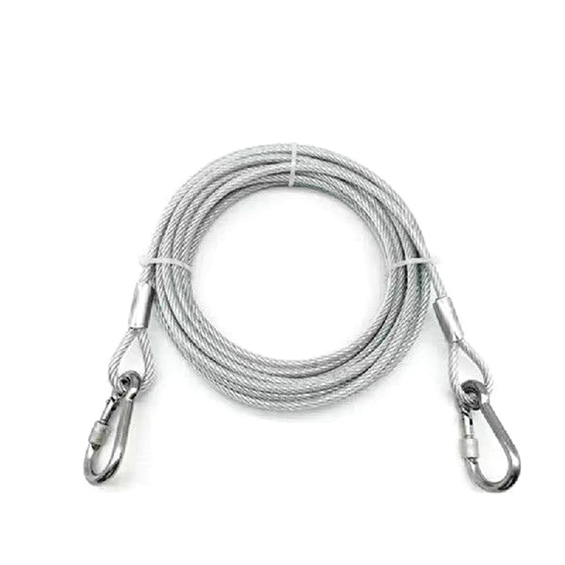 Double-Headed Dog Tie Out Cable 3–10M Steel Wire Anti-Rust Dog Tie Out Cable Nixie