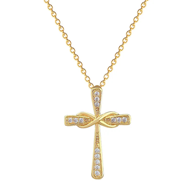 Women's Gold Cross Pendant Necklace | Stainless Steel Choker Pendant Necklace Nixie