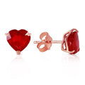 Heart-Shaped CZ Stud Earrings – Gold, Rose Gold & Silver CZ Stud Earrings Nixie Red