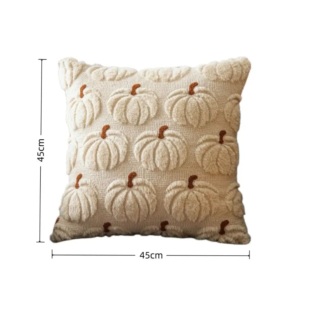 Halloween Pumpkin Tufted Throw Pillow Cover 45x45cm Fall Decor Cushion Cover Nixie