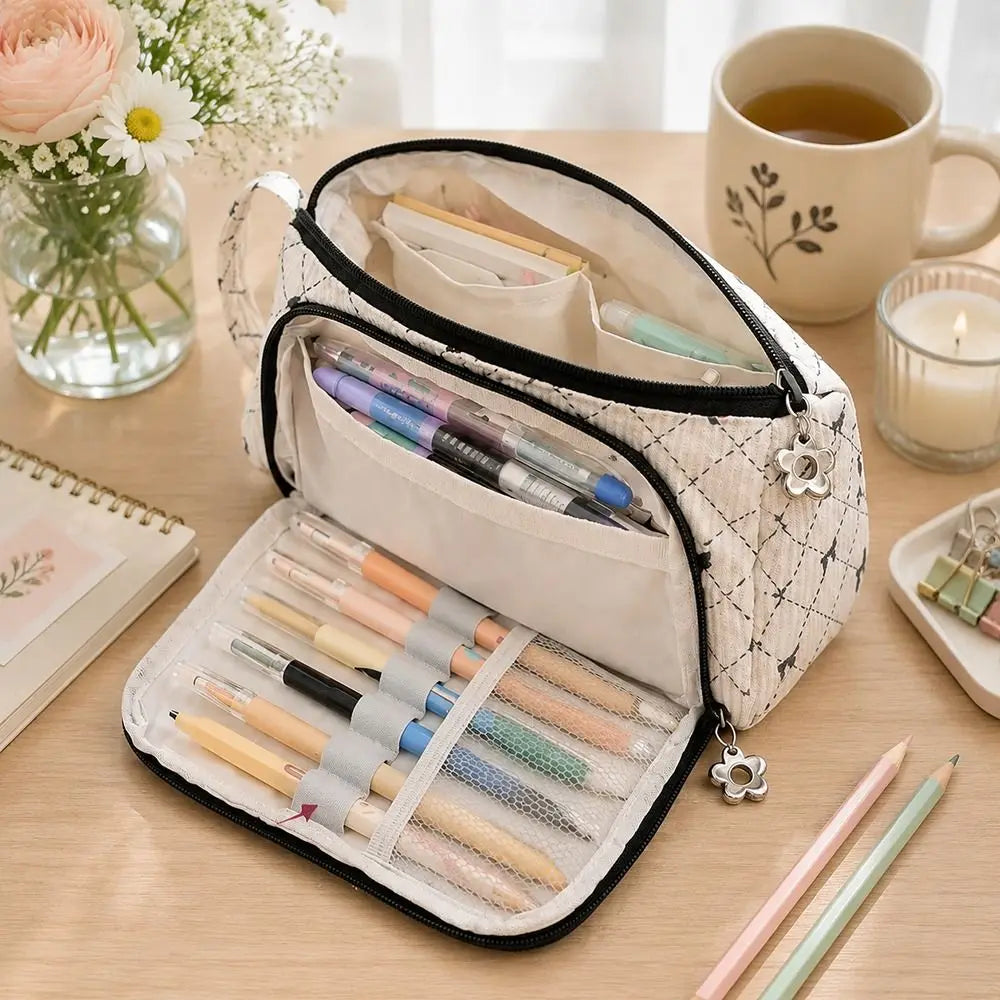 Large Canvas Pencil Case – Big Capacity Multifunctional Pouch Pencil Case Pouch Nixie