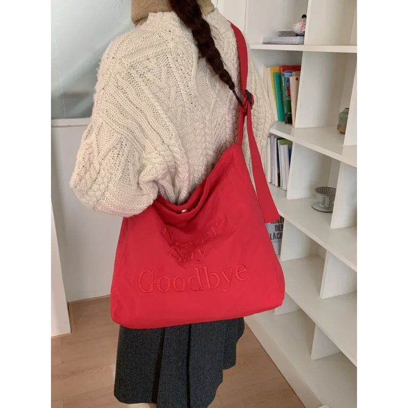 Korean Embroidered Nylon Tote Bag – Large Capacity Women's Bag Women's Tote Bag Nixie