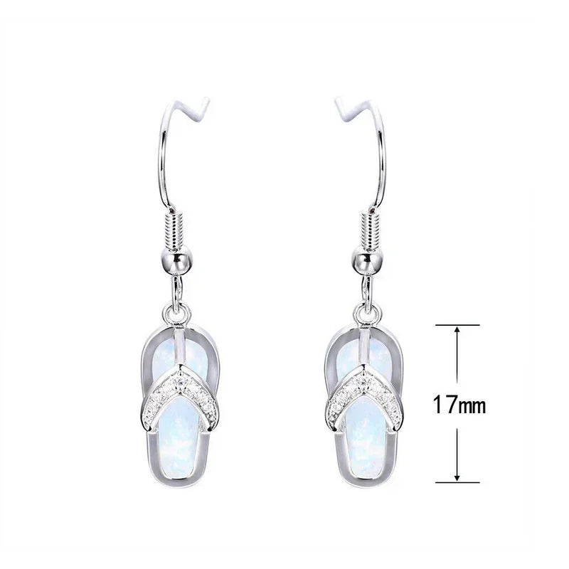 White Simulated Opal Stud Earrings – Lead & Nickel Free Stud Earrings Nixie