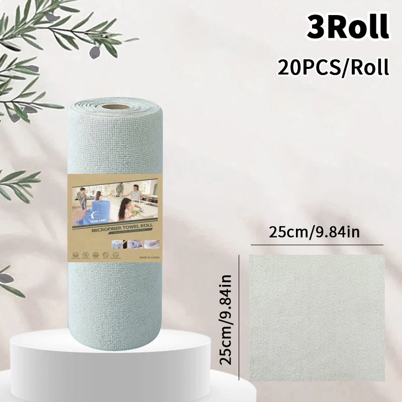 Microfiber Tear-Off Cleaning Cloth Roll – Reusable Dish Towels