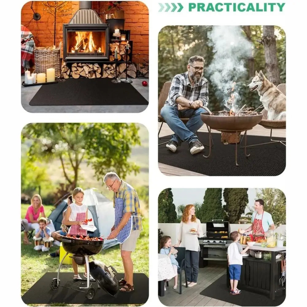 Oilproof BBQ Grill Mat | Fire Retardant Fiberglass Pad BBQ Grill Mat Nixie