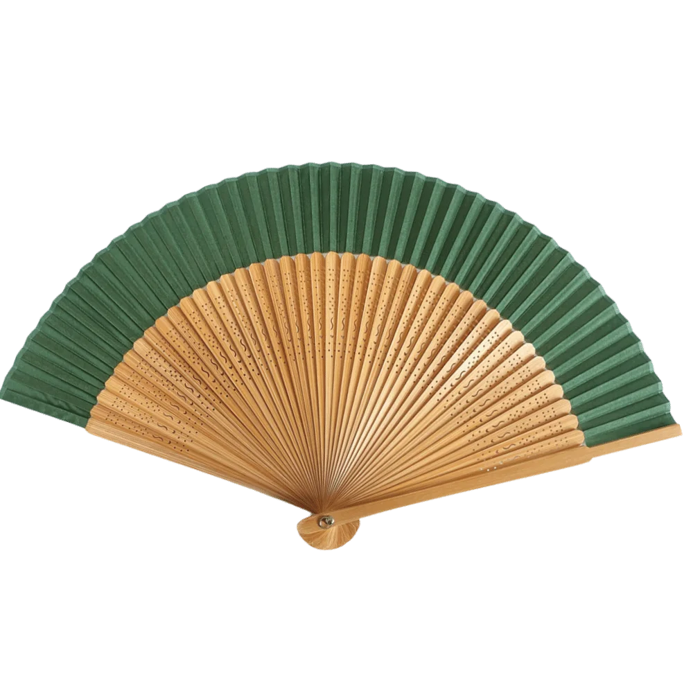 Chinese Bamboo Folding Fan – Elegant Portable Dance & Decor Fan Decorative Folding Fan Nixie Dark Green