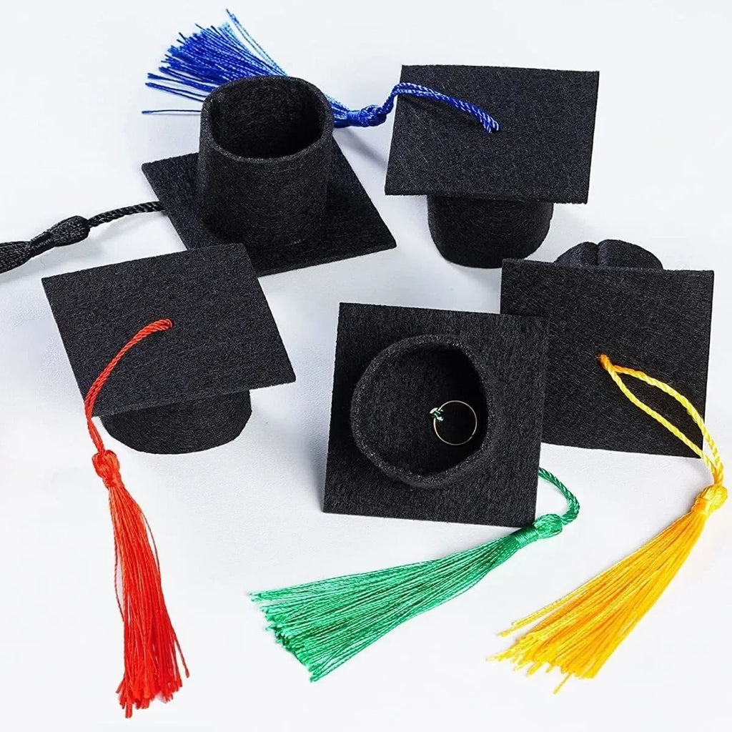 10PCS Mini Felt Tassel Graduation Hats – Party Bottle Decor Party Decoration Nixie