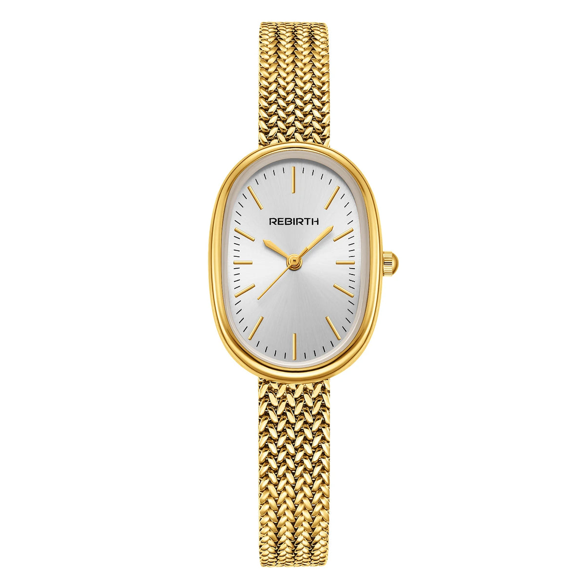 REBIRTH Women's Elegant Quartz Watch | Stainless Steel Band Women's Quartz Watch Nixie WHITE
