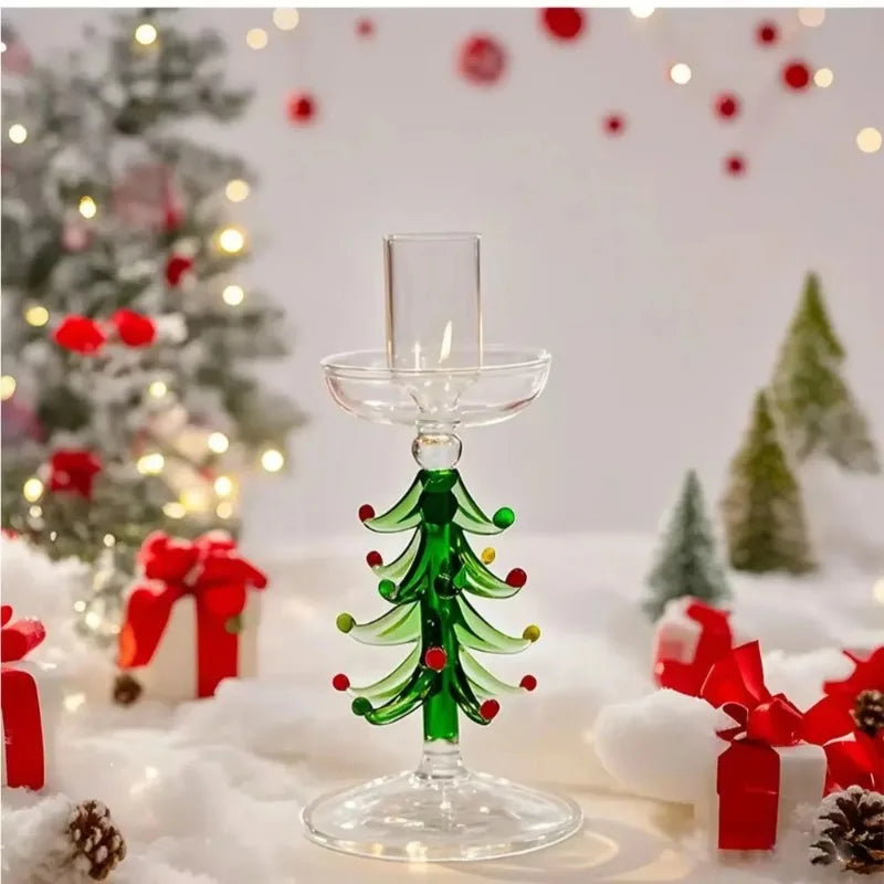 Christmas Glass Candle Holder – Nordic Borosilicate Candle Stand Glass Candle Holder Nixie