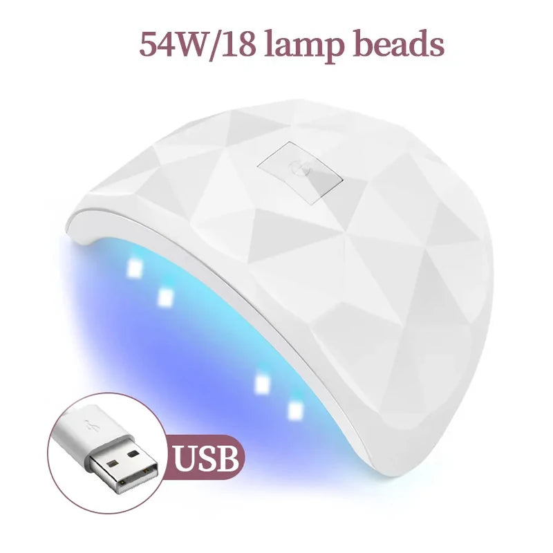 UV Gel Nail Curing Lamp – Home & Salon Nail Dryer UV Nail Curing Lamp Nixie No Display White USB Type-C