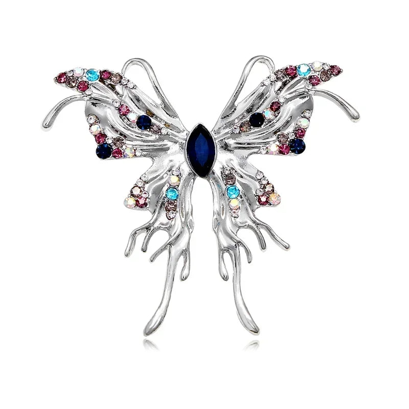 Vintage Butterfly Rhinestone Brooch – Zinc Alloy Flower Pin Fashion Brooch Pin Nixie