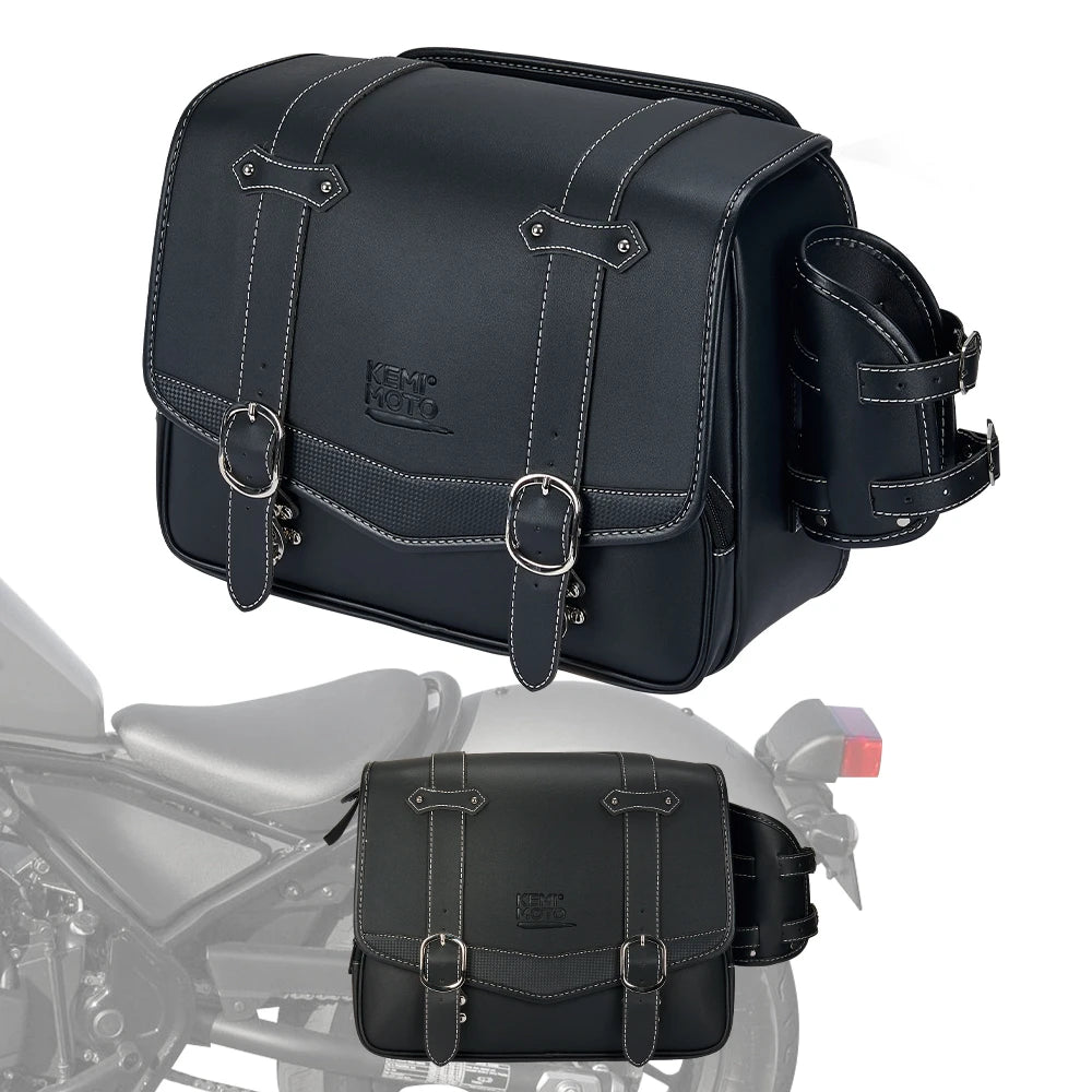 KEMIMOTO 20L Waterproof PU Leather Motorcycle Saddlebags Motorcycle Saddlebags Nixie