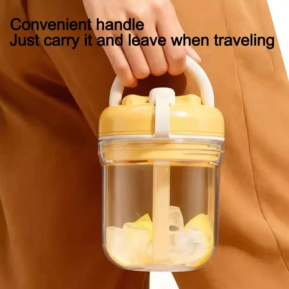 3-in-1 Ice Cube Tray Press Bottle | Easy Release Straw Cup Ice Cube Tray Bottle Nixie