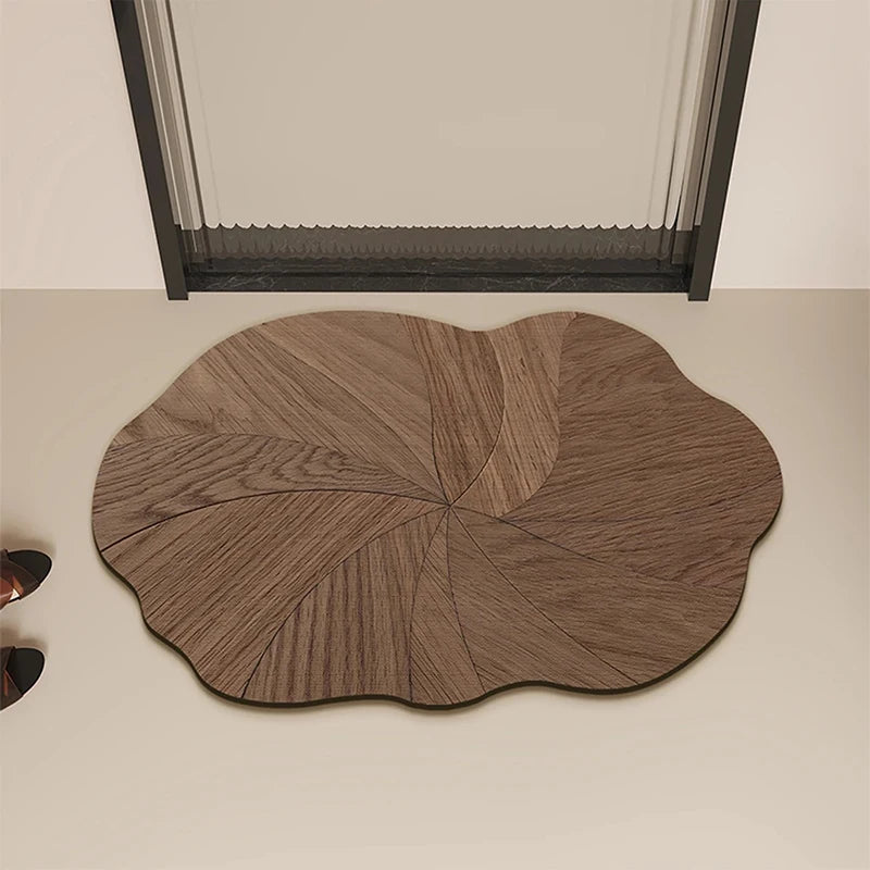 Wood Grain Bathroom Mat – Non-Slip Stump Design 50×80cm