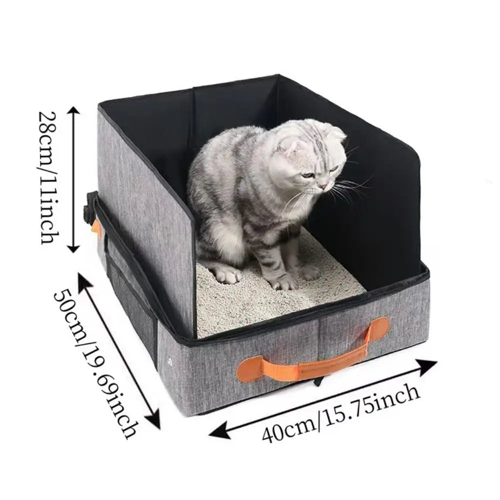 Portable Collapsible Cat Litter Box – Leak-Proof Travel Pan Travel Cat Litter Box Nixie