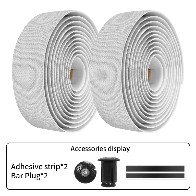 BUCKLOS Silicone Road Bike Handlebar Tape – Soft Bar Wrap Bicycle Handlebar Tape Nixie WHITE