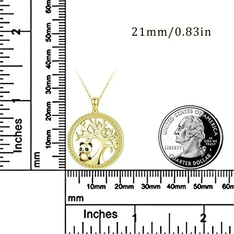 Panda Bear Zircon Pendant Necklace Set for Women & Girls Pendant Necklace Set Nixie