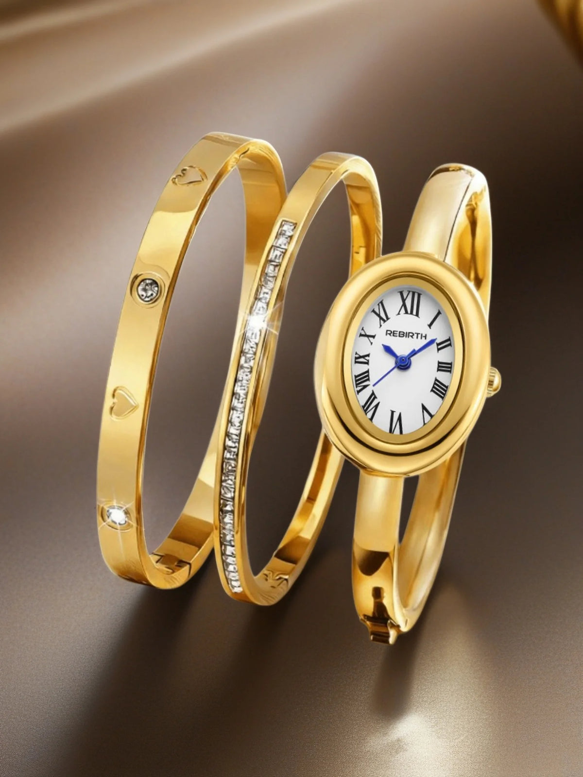 REBIRTH 3-Piece Watch & Jewelry Set – Casual Fashion Watch Jewelry Set Nixie