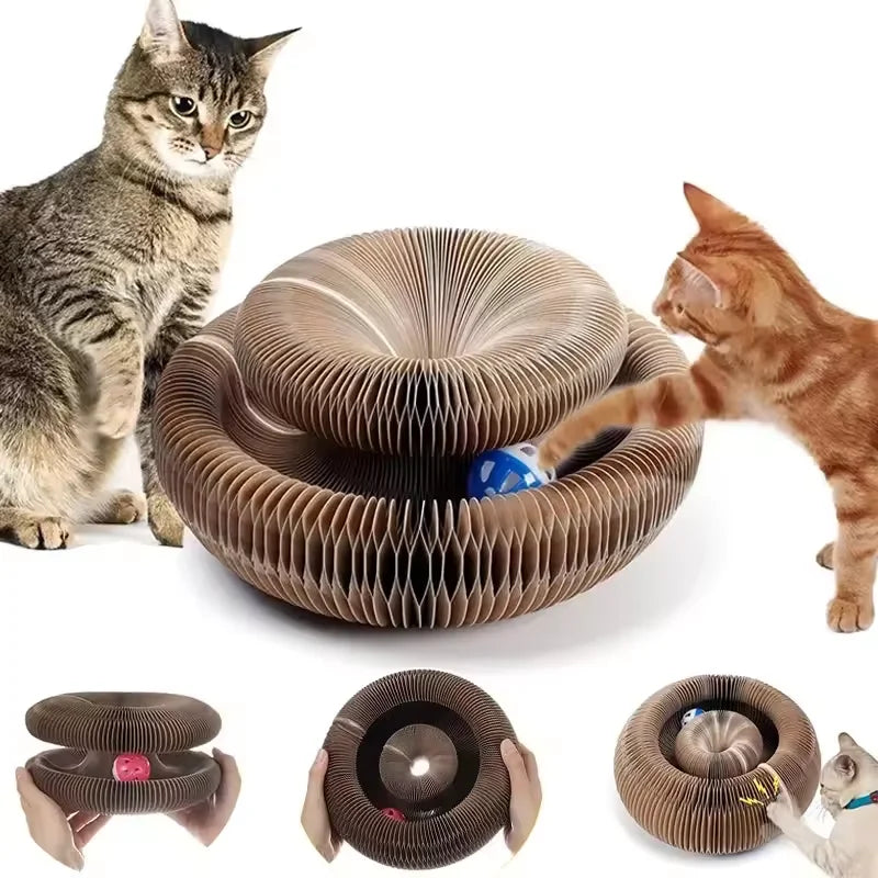 Foldable Accordion Cat Scratching Board & Interactive Cat Toy Cat Scratcher Toy Nixie