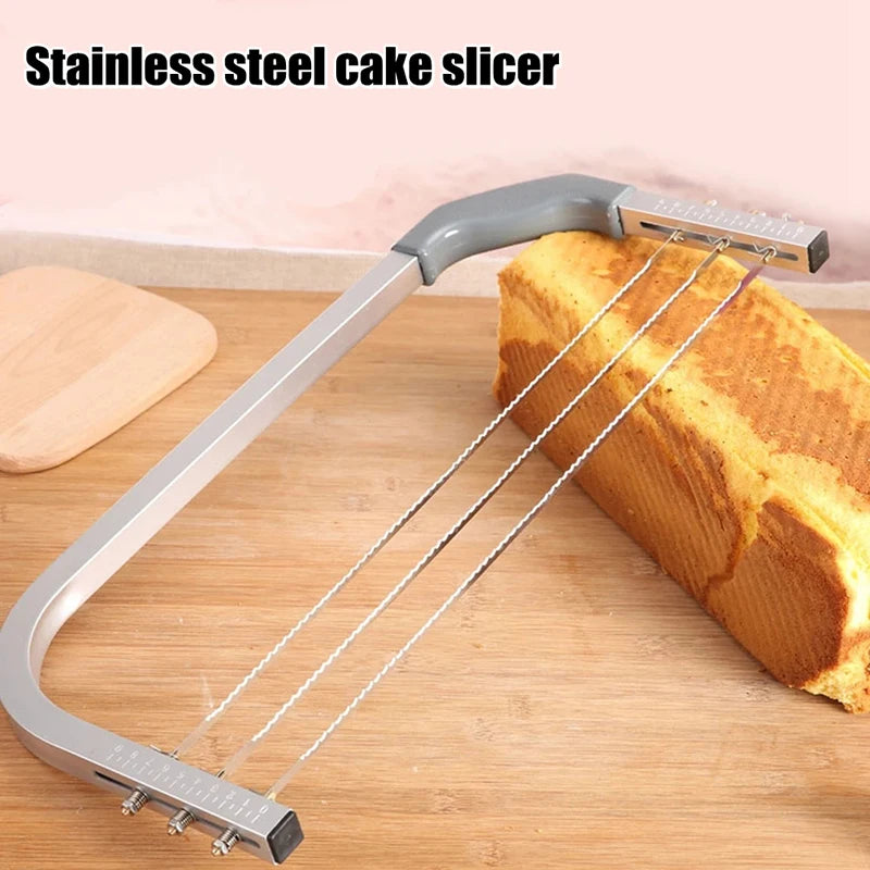 Adjustable 3-Blade Cake Leveler Stainless Steel Slicer & Pastry Knife