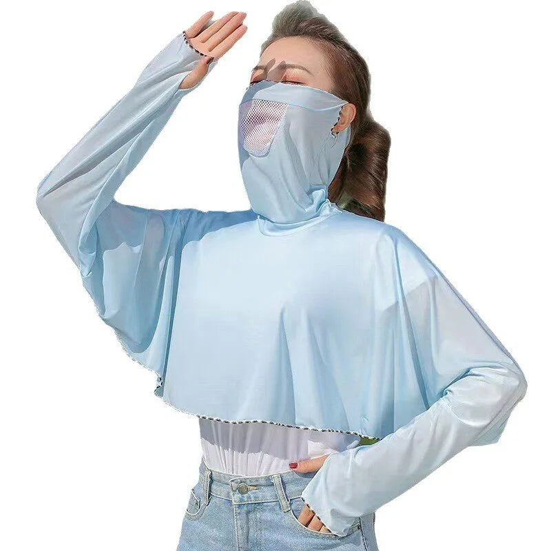 Women's UV Protection Shawl with Face Cover & Long Sleeves Sun Protection Shawl Nixie