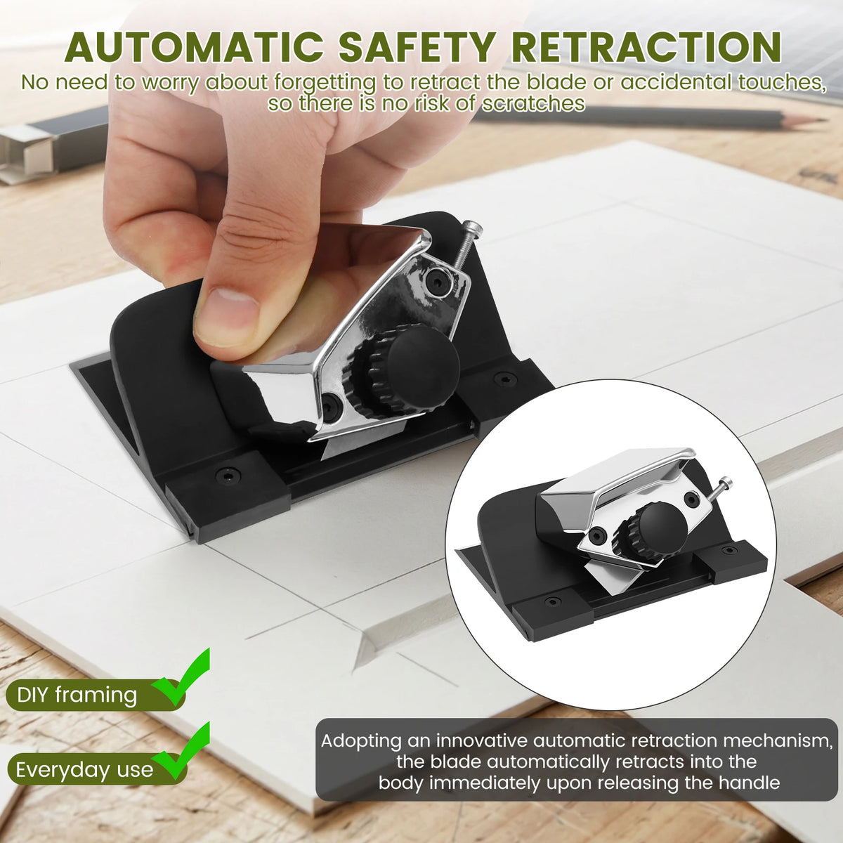 Toorise 45° Bevel Retractable Mat Cutter – Framing Tool Mat Cutter Tool Nixie