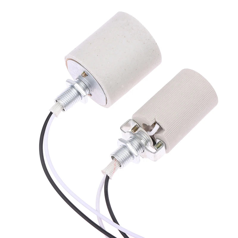Ceramic E14 E27 Screw Lamp Holder Socket with Cable